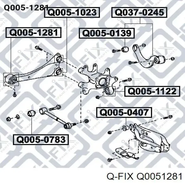 Silentblock tylnego wahacza podłużnego przedni Q0051281 Q-fix