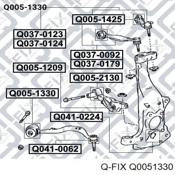 Silentblock przedniego wahacza dolnego Q0051330 Q-fix