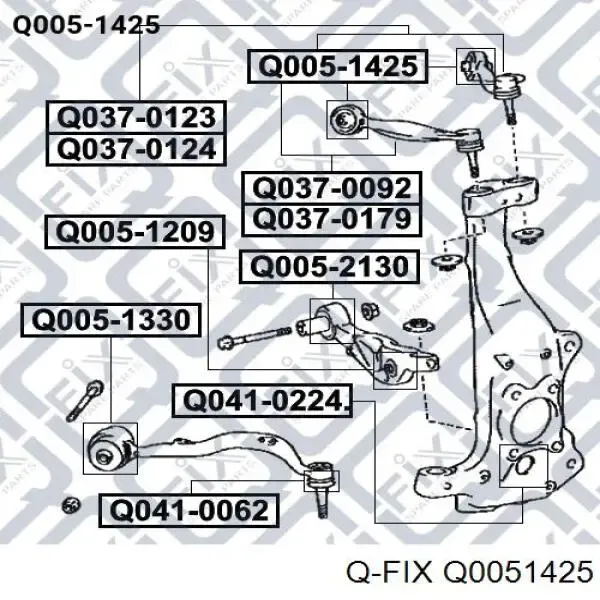 Silentblock przedniego wahacza górnego Q0051425 Q-fix