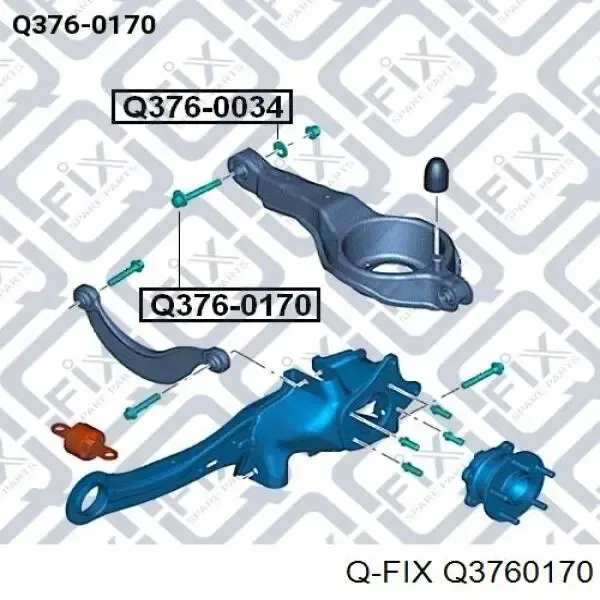 Śruba mocowania wahacza tylnego dolnego wewnętrzna Q3760170 Q-fix