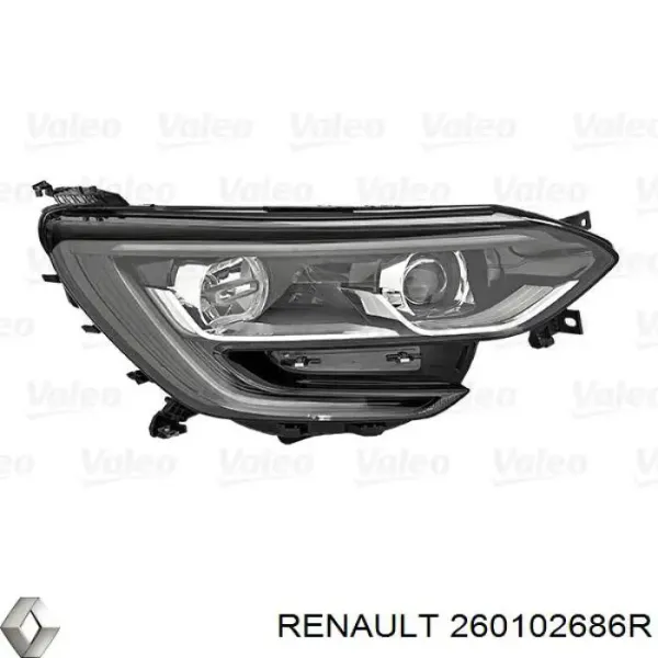 Reflektor prawy 260102686R Renault (RVI)