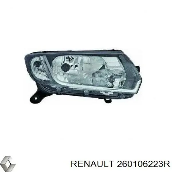 Reflektor prawy 260106223R Renault (RVI)