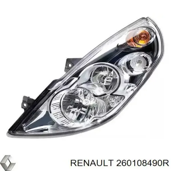 Reflektor prawy 260108490R Renault (RVI)