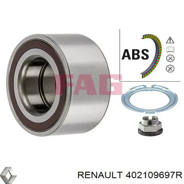 Łożysko piasty przedniej 402109697R Renault (RVI)