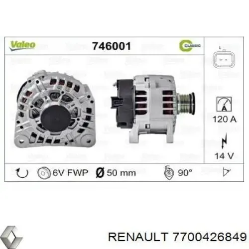 Alternator 7700426849 Renault (RVI)