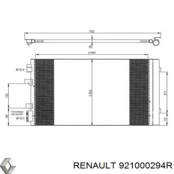 Chłodnica klimatyzacji 921000294R Renault (RVI)