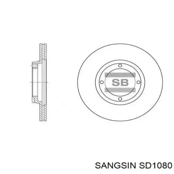 Tarcza hamulcowa tylna SD1080 Sangsin