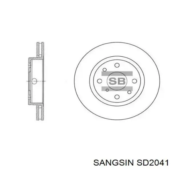 Tarcza hamulcowa tylna SD2041 Sangsin