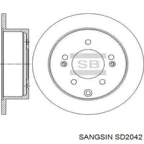 Tarcza hamulcowa tylna SD2042 Sangsin