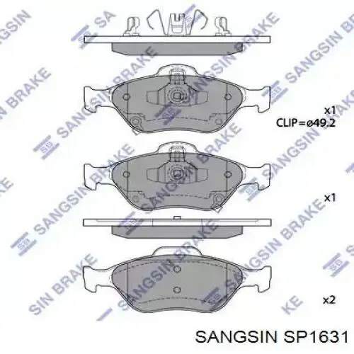 Klocki hamulcowe przednie tarczowe SP1631 Sangsin