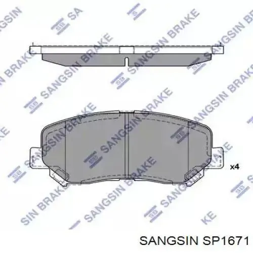 Klocki hamulcowe przednie tarczowe SP1671 Sangsin