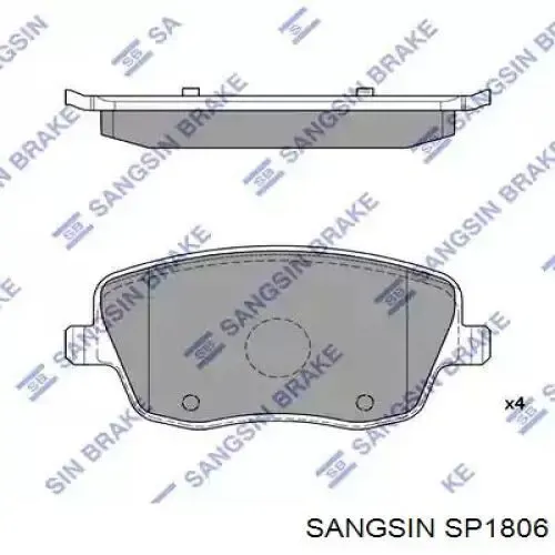 Klocki hamulcowe przednie tarczowe SP1806 Sangsin