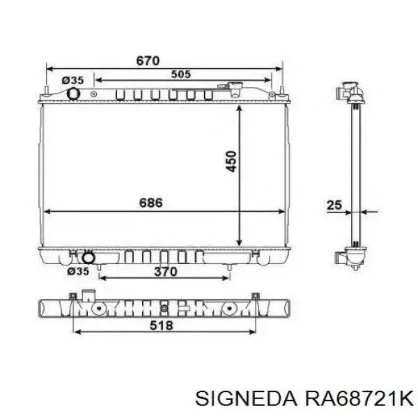 Chłodnica silnika BM1835 Magneti Marelli