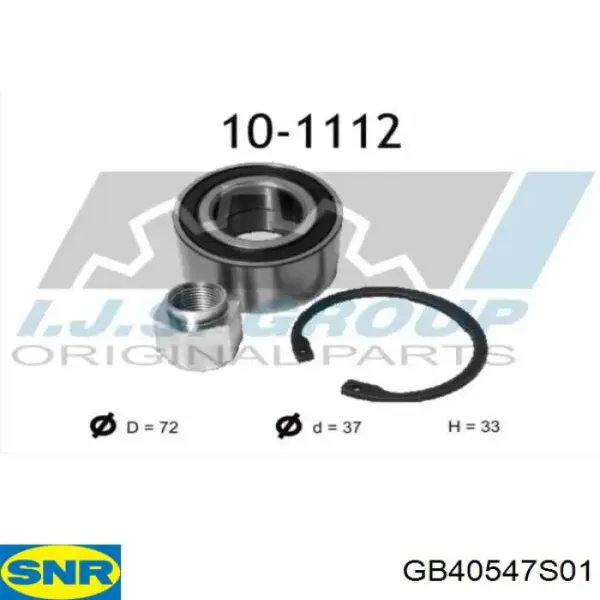 Łożysko piasty przedniej GB40547S01 SNR
