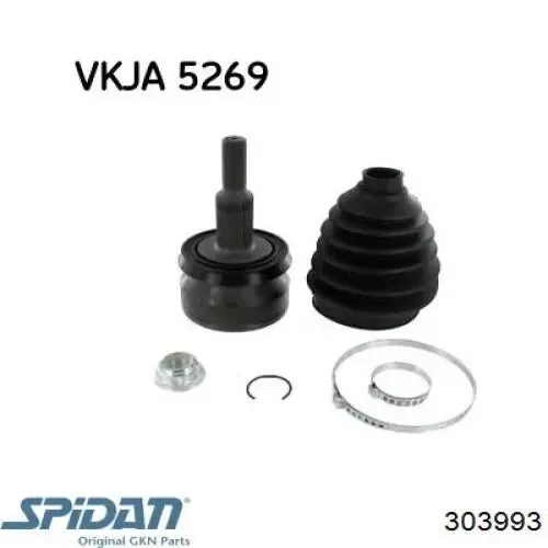 Przegub homokinetyczny przedni zewnętrzny 303993 GKN-Spidan