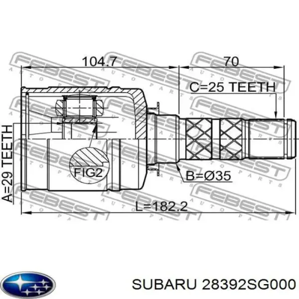 Przegub homokinetyczny przedni wewnętrzny Subaru Forester IV