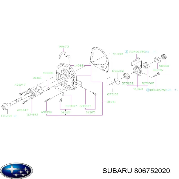 Uszczelniacz wału korbowego przedni 806752020 Subaru