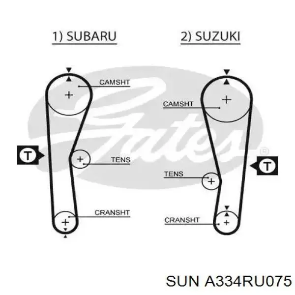 Pasek rozrządu A334RU075 SUN