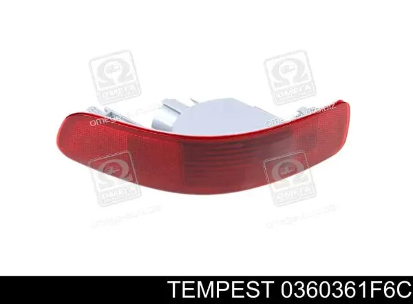 Lampa odblaskowa zderzaka tylnego prawa 0360361F6C Tempest