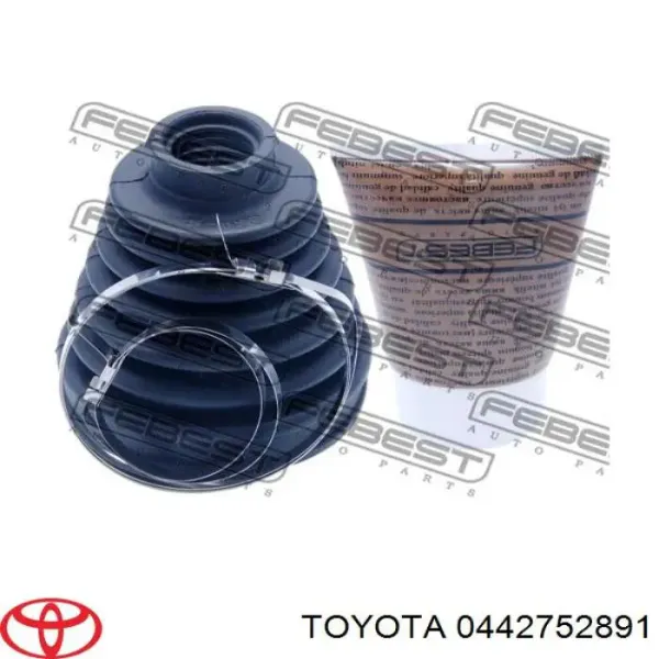 Osłony przegubów homokinetycznych półosi przedniej, zestaw 0442752891 Toyota