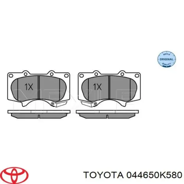 Klocki hamulcowe przednie tarczowe 044650K580 Toyota