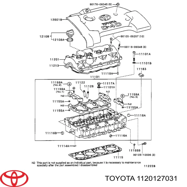 Pokrywa zaworowa 1120127031 Toyota