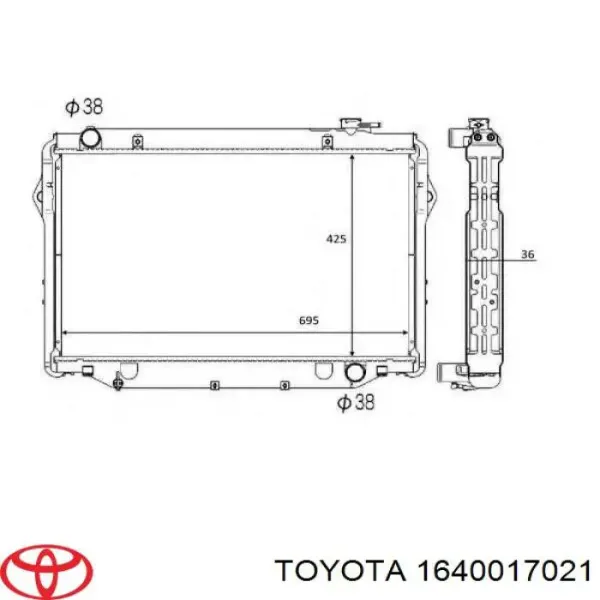 Chłodnica silnika 1640017021 Toyota