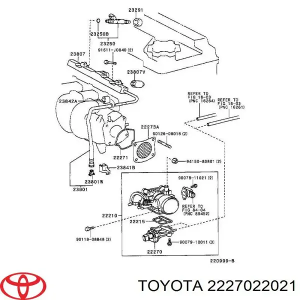 Regulator biegu jałowego 2227022021 Toyota