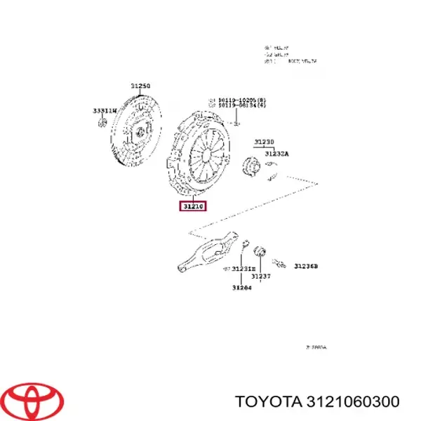 Docisk sprzęgła 3121060300 Toyota