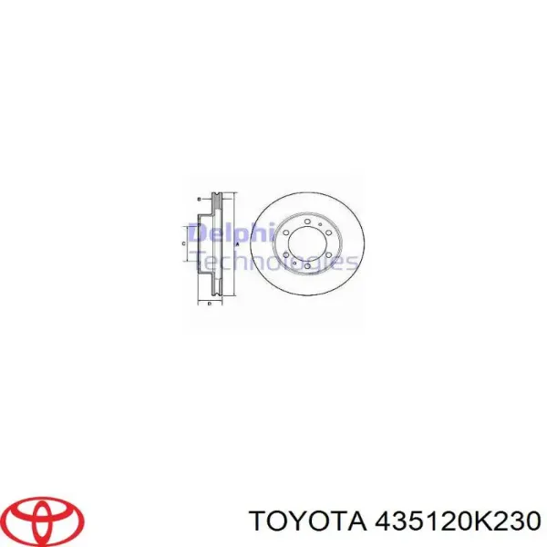Tarcza hamulcowa przednia 435120K230 Toyota