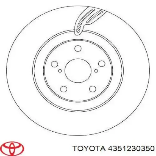 Tarcza hamulcowa przednia 4351230350 Toyota