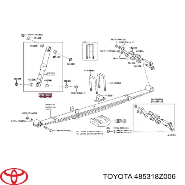 Amortyzator tylny prawy 485318Z006 Toyota