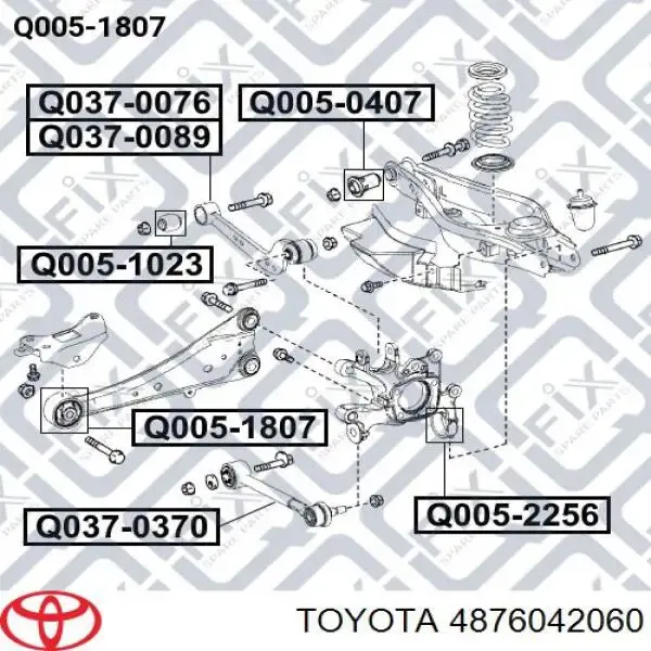 Wahacz (drążek) zawieszenia tylnego podłużny dolny prawy 4876042060 Toyota