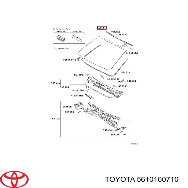 Szyba przednia 5610160710 Toyota