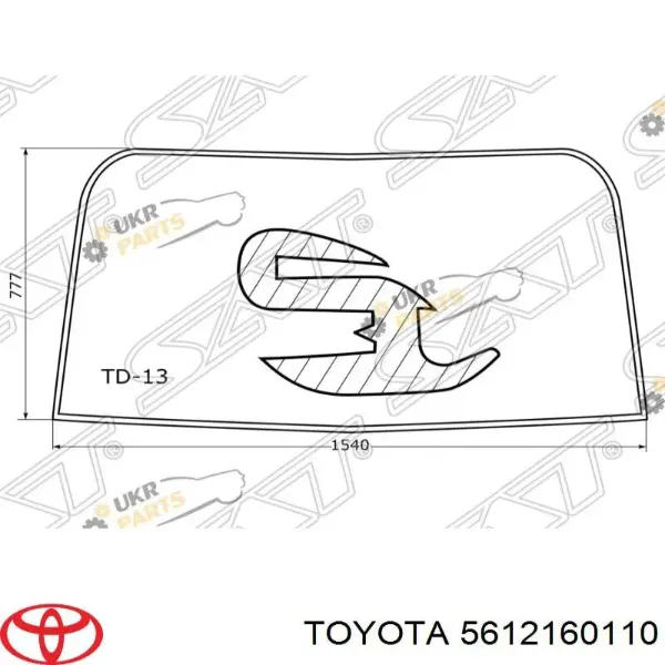 Uszczelka szyby przedniej 5612160110 Toyota