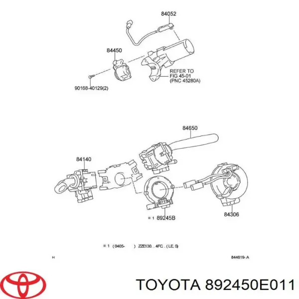 Czujnik kąta skrętu kierownicy 892450E011 Toyota