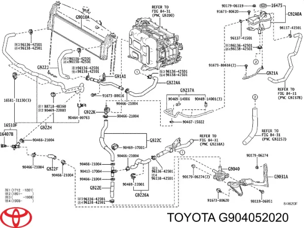 Pompa chłodzenia wodą, dodatkowa elektryczna G9040K0010 Toyota