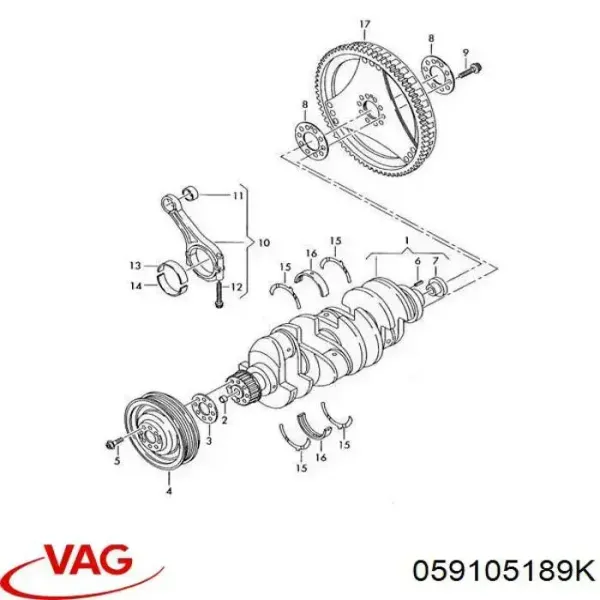 Wał korbowy silnika Audi Q7 4LB