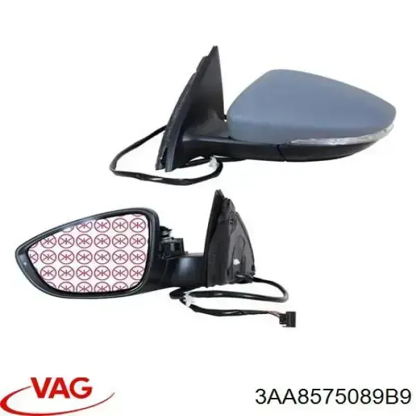 Lusterko wsteczne prawe 3AA8575089B9 VAG