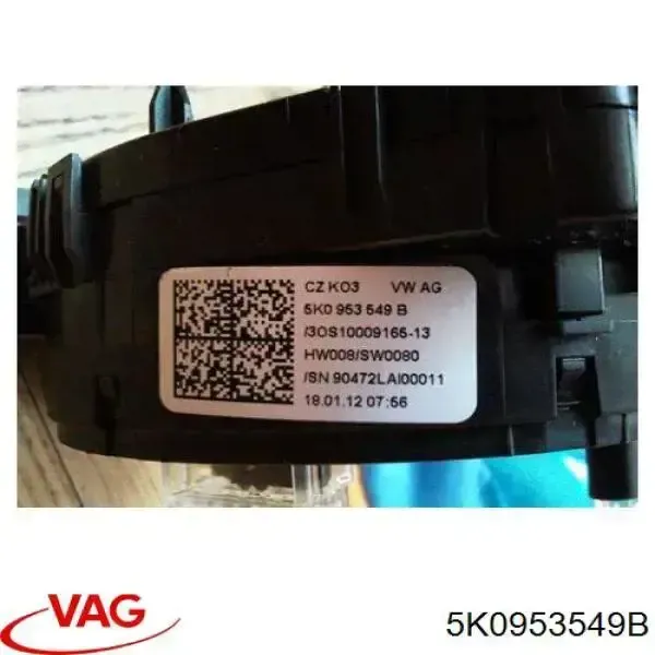 Pierścień kontaktowy AIRBAG, taśma kierownicy 5K0953549B VAG