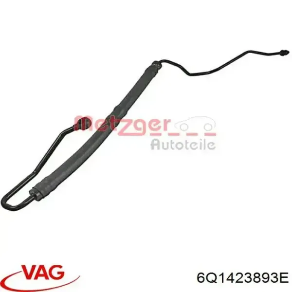 Przewód hydraulicznego układu wspomagania wysokiego ciśnienia, od pompy do maglownicy (mechanizmu) 6Q1423893E VAG