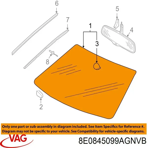 Szyba przednia 8E0845099AGNVB VAG