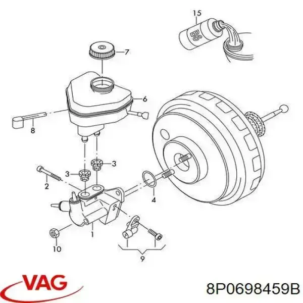 Czujnik włącznika świała stop 8P0698459B VAG