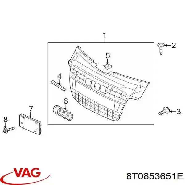 Atrapa chłodnicy 8T0853651E VAG