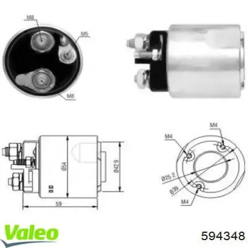 Elektromagnes rozrusznika 594348 VALEO
