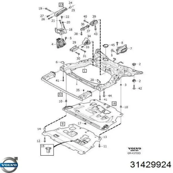 Wzmocnienie zderzaka przedniego 31429924 Volvo