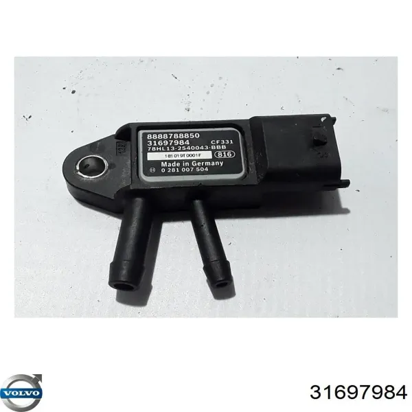 Czujnik ciśnienia spalin 31697984 Volvo