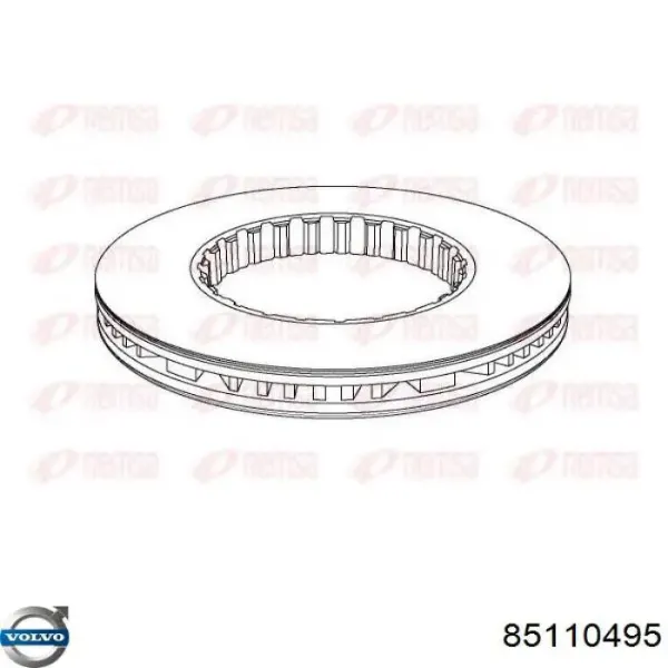 Tarcza hamulcowa przednia 85110495 Volvo