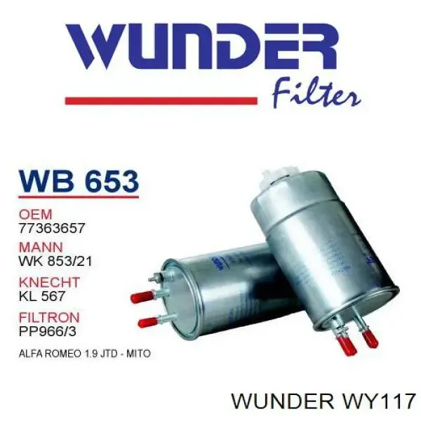 Filtr oleju WY117 Wunder