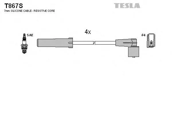 Zestaw przewodów wysokiego napięcia T867S Tesla